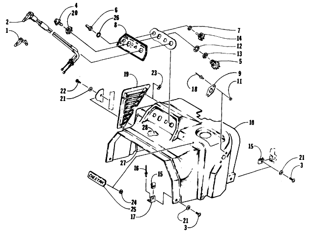 Parts Diagram for Arctic Cat 1991 CHEETAH TOURING SNOWMOBILE SWITCH AND CONSOLE ASSEMBLY