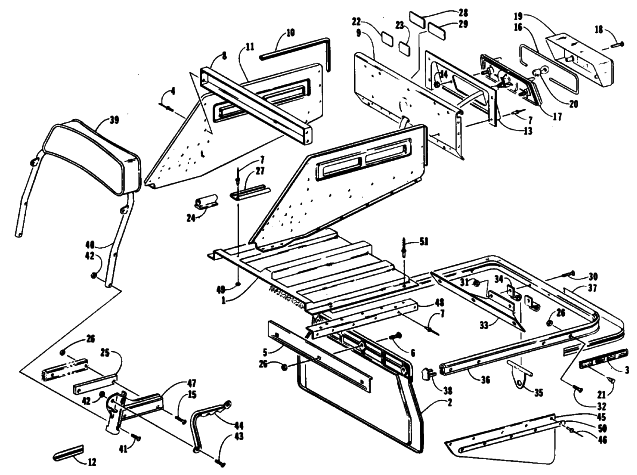 Parts Diagram for Arctic Cat 1991 CHEETAH TOURING SNOWMOBILE BODY EXTENSION