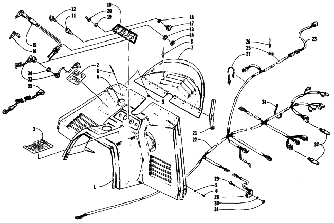 Parts Diagram for Arctic Cat 1991 PROWLER SPECIAL SNOWMOBILE CONSOLE, SWITCHES, AND WIRING ASSEMBLIES