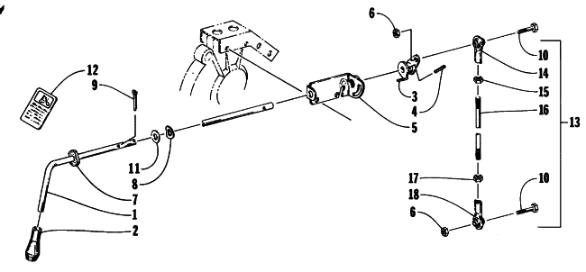 Parts Diagram for Arctic Cat 1991 PROWLER SNOWMOBILE REVERSE SHIFT LEVER ASSEMBLY