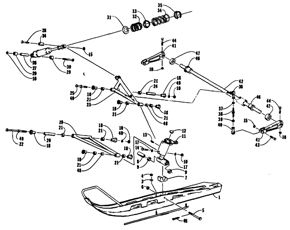 Parts Diagram for Arctic Cat 1991 JAG AFS SPECIAL SNOWMOBILE SKI AND FRONT SUSPENSION