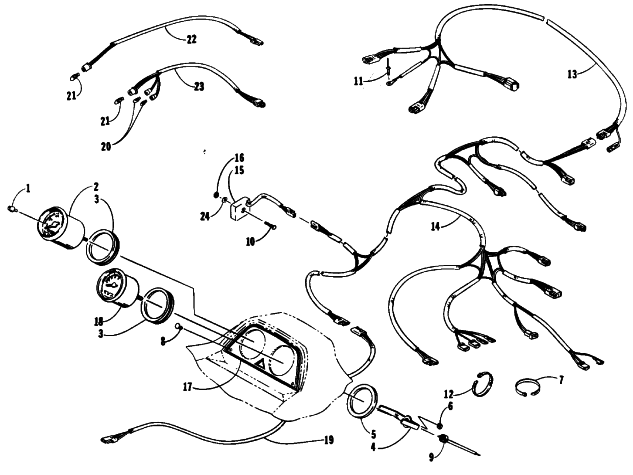 Parts Diagram for Arctic Cat 1991 JAG AFS SPECIAL SNOWMOBILE INSTRUMENTS AND WIRING ASSEMBLIES