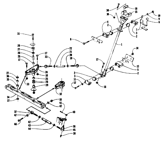 Parts Diagram for Arctic Cat 1992 PANTHER SNOWMOBILE TIE ROD/STEERING POST ASSEMBLY