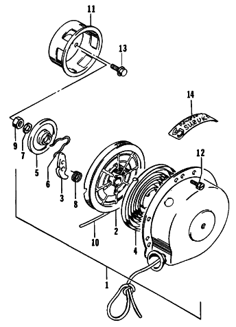 Parts Diagram for Arctic Cat 1992 PROWLER SPECIAL SNOWMOBILE RECOIL STARTER
