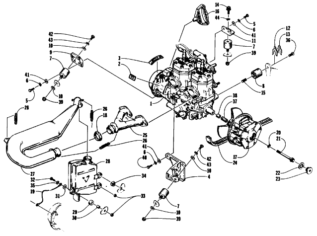 Parts Diagram for Arctic Cat 1991 PROWLER SPECIAL SNOWMOBILE ENGINE AND RELATED PARTS