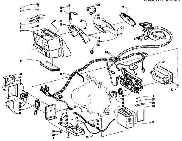 Parts Diagram for Arctic Cat 1991 WILDCAT EFI SNOWMOBILE AIRBOX AND EFI ASSEMBLIES