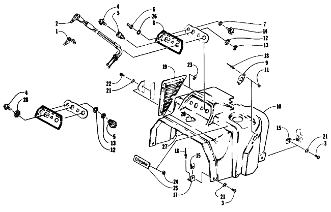 Parts Diagram for Arctic Cat 1992 COUGAR SNOWMOBILE SWITCH AND CONSOLE ASSEMBLY