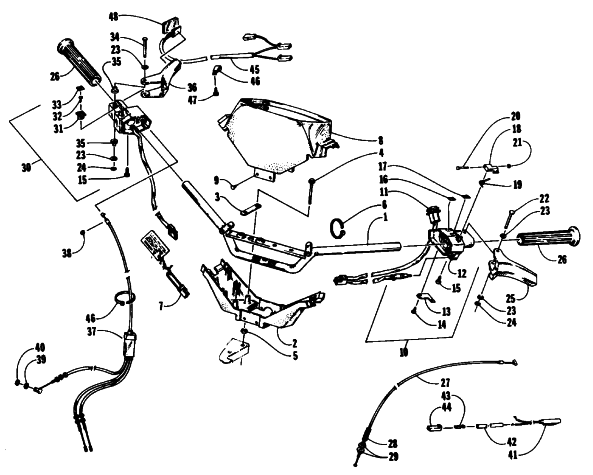 Parts Diagram for Arctic Cat 1992 PANTERA SNOWMOBILE HANDLEBAR AND CONTROLS