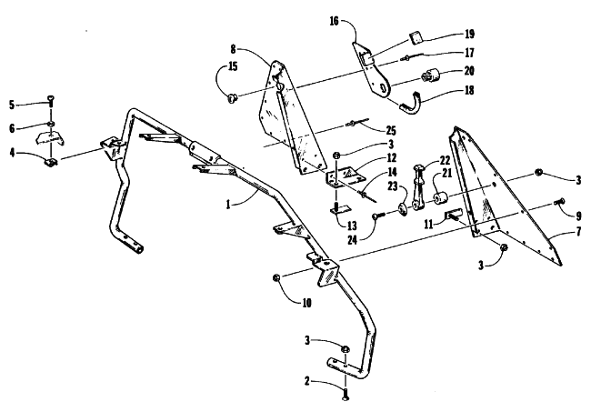 Parts Diagram for Arctic Cat 1992 PROWLER MOUNTAIN CAT SNOWMOBILE STEERING SUPPORT ASSEMBLY