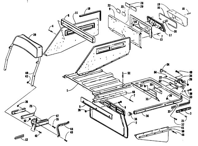 Parts Diagram for Arctic Cat 1992 CHEETAH TOURING SNOWMOBILE BODY EXTENSION