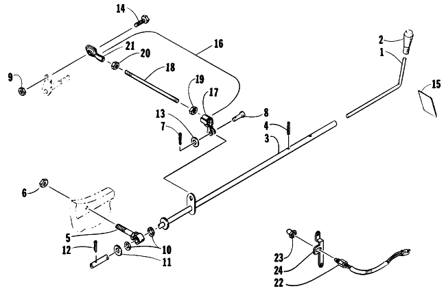 Parts Diagram for Arctic Cat 1992 JAG AFS LT 1 SPEED SNOWMOBILE REVERSE SHIFT LEVER ASSEMBLY