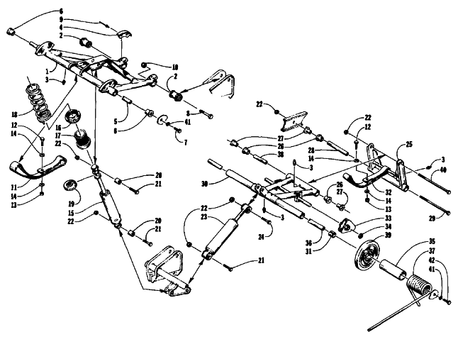 Parts Diagram for Arctic Cat 1992 PROWLER 2-UP SNOWMOBILE REAR SUSPENSION ARM ASSEMBLIES