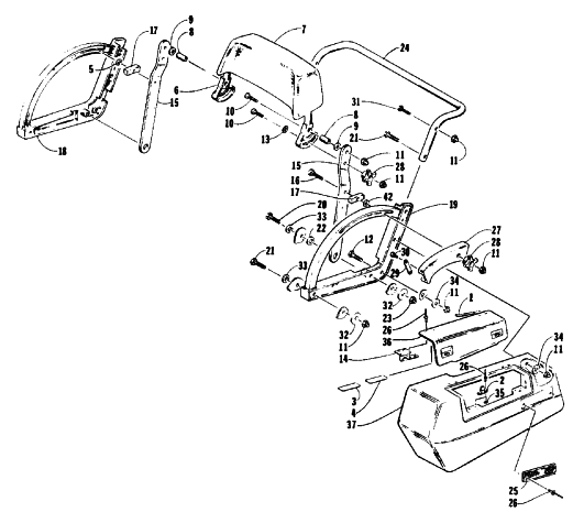 Parts Diagram for Arctic Cat 1992 PANTERA SNOWMOBILE BACKREST AND SADDLEBAG ASSEMBLY