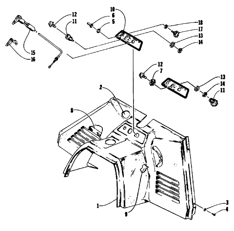 Parts Diagram for Arctic Cat 1992 JAG DELUXE SNOWMOBILE CONSOLE AND SWITCH ASSEMBLIES