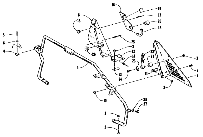 Parts Diagram for Arctic Cat 1992 JAG SNOWMOBILE STEERING SUPPORT ASSEMBLY