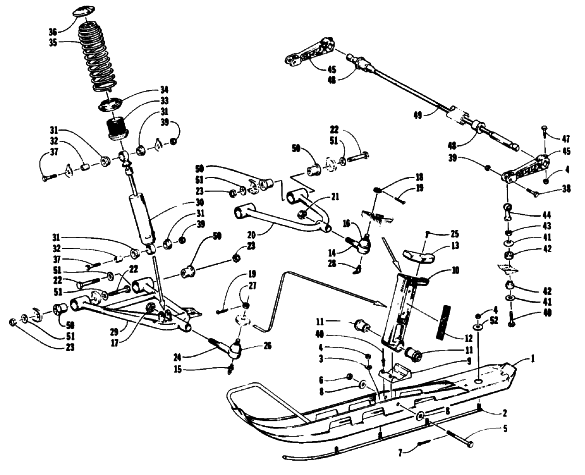 Parts Diagram for Arctic Cat 1992 JAG SPECIAL SNOWMOBILE SKI AND FRONT SUSPENSION