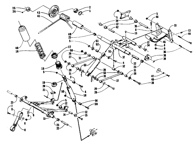 Parts Diagram for Arctic Cat 1993 EXT 580 Z SNOWMOBILE REAR SUSPENSION ARM ASSEMBLIES