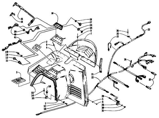 Parts Diagram for Arctic Cat 1992 EXT SPECIAL SNOWMOBILE CONSOLE, SWITCHES, AND WIRING ASSEMBLIES