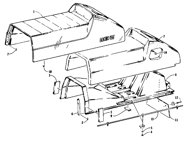 Parts Diagram for Arctic Cat 1992 WILDCAT EFI SNOWMOBILE SEAT ASSEMBLY