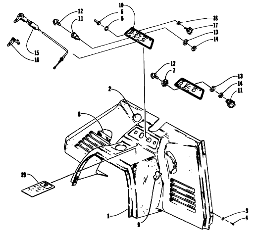Parts Diagram for Arctic Cat 1992 PANTHER SNOWMOBILE CONSOLE AND SWITCH ASSEMBLIES