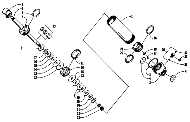 Parts Diagram for Arctic Cat 1992 EXT SPECIAL SNOWMOBILE REAR SUSPENSION FRONT ARM SHOCK ABSORBER