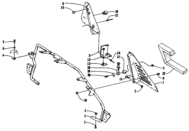 Parts Diagram for Arctic Cat 1992 WILDCAT MOUNTAIN CAT SNOWMOBILE STEERING SUPPORT ASSEMBLY