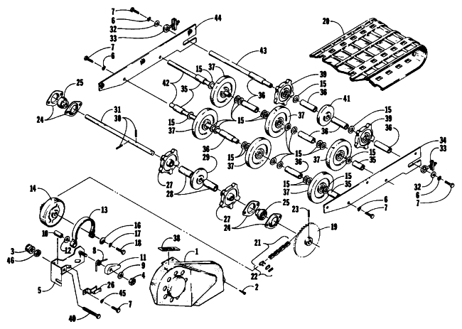 Parts Diagram for Arctic Cat 1994 KITTY CAT SNOWMOBILE DRIVE, UNDERCARRIAGE AND TRACK