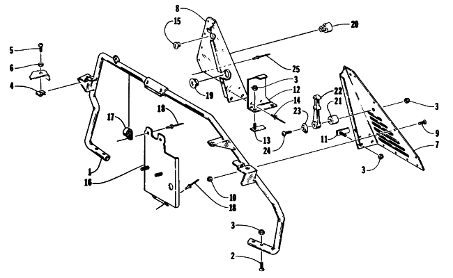 Parts Diagram for Arctic Cat 1993 PANTHER SNOWMOBILE STEERING SUPPORT ASSEMBLY