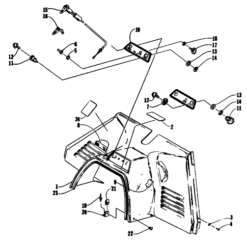 Parts Diagram for Arctic Cat 1993 JAG SNOWMOBILE CONSOLE AND SWITCH ASSEMBLIES