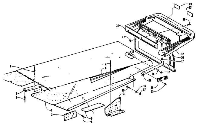 Parts Diagram for Arctic Cat 1993 JAG DELUXE SNOWMOBILE TUNNEL AND REAR BUMPER