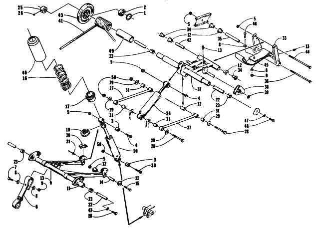 Parts Diagram for Arctic Cat 1993 JAG Z SNOWMOBILE REAR SUSPENSION ARM ASSEMBLIES