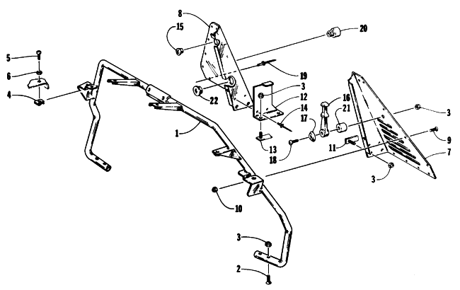 Parts Diagram for Arctic Cat 1993 PROWLER 2-UP SNOWMOBILE STEERING SUPPORT ASSEMBLY