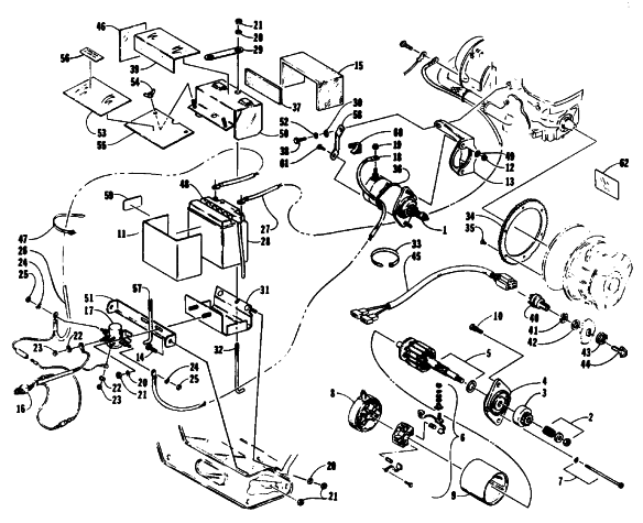 Parts Diagram for Arctic Cat 1993 PROWLER SNOWMOBILE ELECTRIC START ASSEMBLY