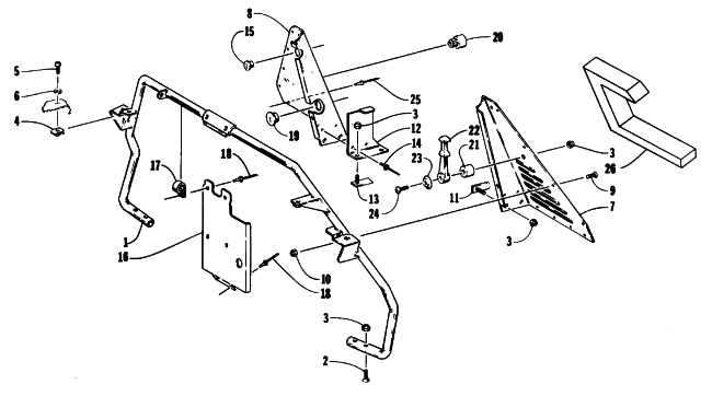 Parts Diagram for Arctic Cat 1993 COUGAR MOUNTAIN CAT SNOWMOBILE STEERING SUPPORT ASSEMBLY