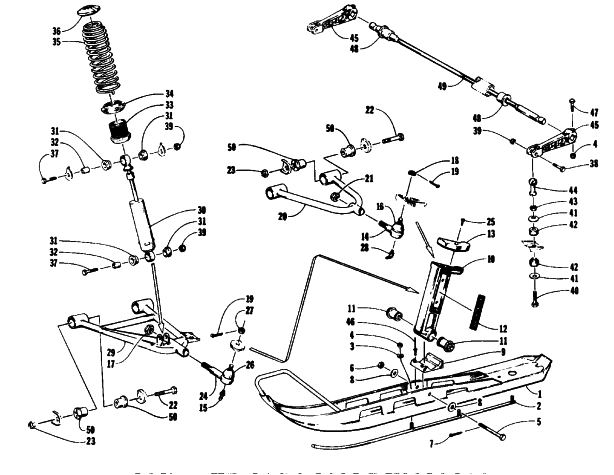 Parts Diagram for Arctic Cat 1993 COUGAR SNOWMOBILE SKI AND FRONT SUSPENSION