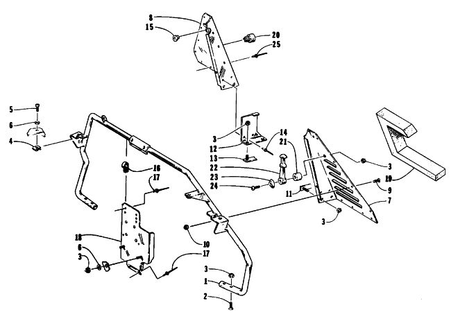 Parts Diagram for Arctic Cat 1993 EXT 580 Z SNOWMOBILE STEERING SUPPORT ASSEMBLY