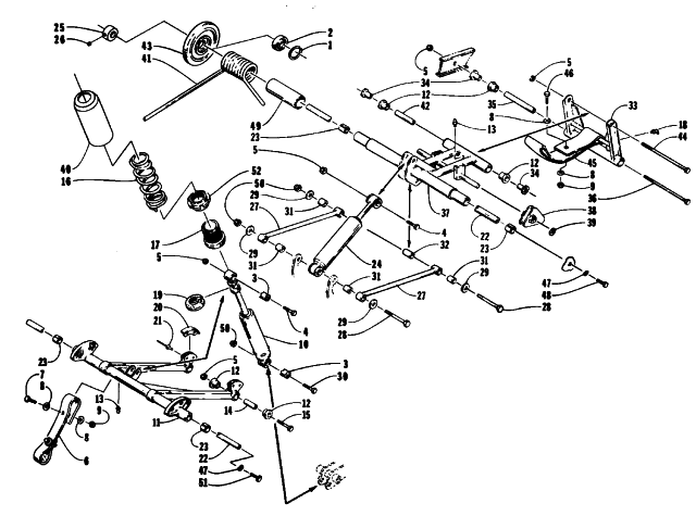 Parts Diagram for Arctic Cat 1993 PANTERA SNOWMOBILE REAR SUSPENSION ARM ASSEMBLIES