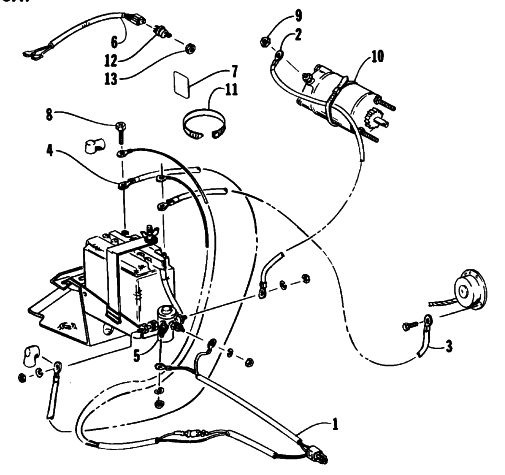 Parts Diagram for Arctic Cat 1993 EXT EFI MOUNTAIN CAT SNOWMOBILE ELECTRIC START ASSEMBLY
