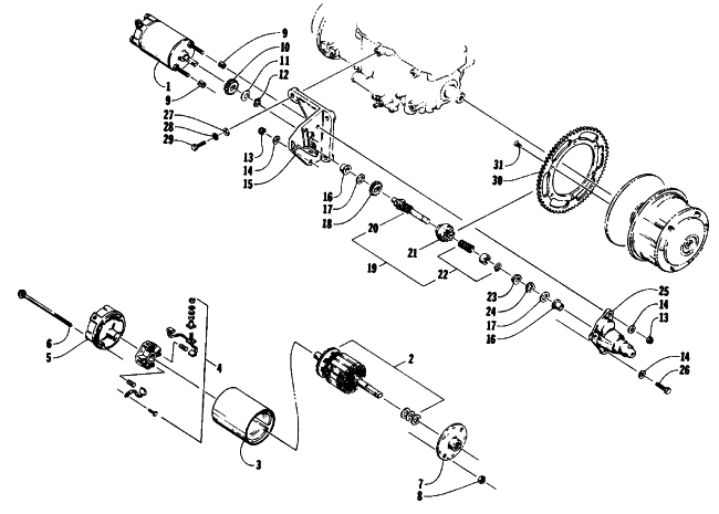 Parts Diagram for Arctic Cat 1994 EXT 580 MOUNTAIN CAT WAVE SNOWMOBILE ELECTRIC START ASSEMBLY
