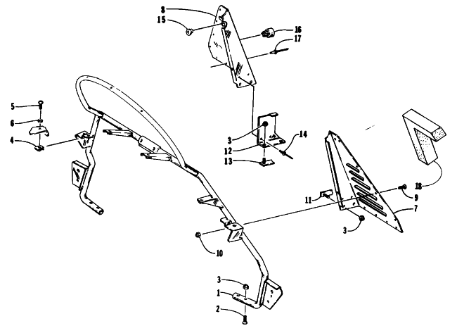 Parts Diagram for Arctic Cat 1993 WILDCAT SNOWMOBILE STEERING SUPPORT ASSEMBLY