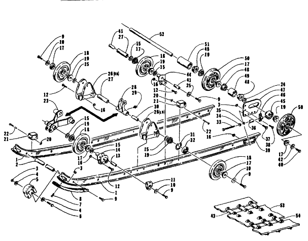 Parts Diagram for Arctic Cat 1993 THUNDERCAT SNOWMOBILE SLIDE RAIL AND TRACK ASSEMBLY