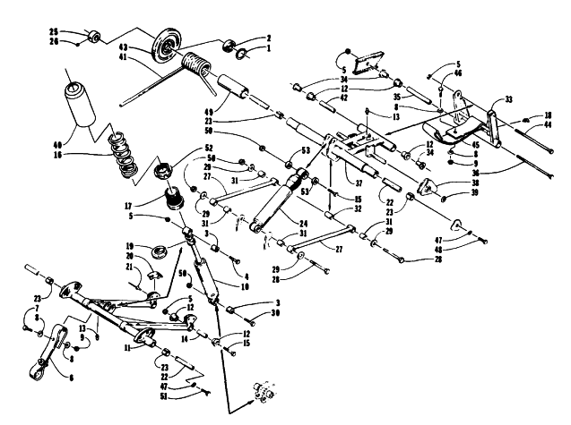 Parts Diagram for Arctic Cat 1993 THUNDERCAT SNOWMOBILE REAR SUSPENSION ARM ASSEMBLIES