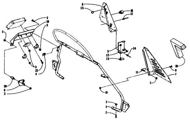 Parts Diagram for Arctic Cat 1993 WILDCAT MOUNTAIN CAT EFI SNOWMOBILE STEERING SUPPORT ASSEMBLY
