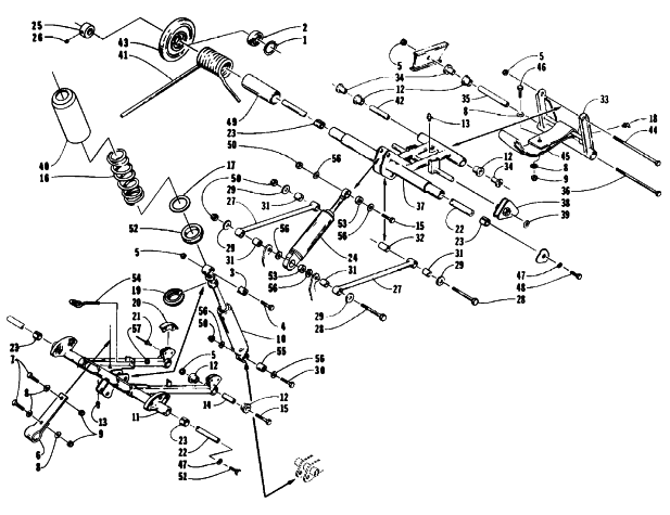 Parts Diagram for Arctic Cat 1993 580 ZR SNOWMOBILE REAR SUSPENSION ARM ASSEMBLIES