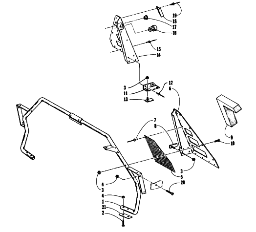 Parts Diagram for Arctic Cat 1993 440 ZR SNOWMOBILE STEERING SUPPORT ASSEMBLY