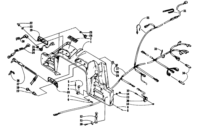 Parts Diagram for Arctic Cat 1993 440 ZR SNOWMOBILE CONSOLE, SWITCHES, AND WIRING ASSEMBLIES