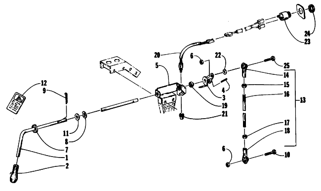 Parts Diagram for Arctic Cat 1994 PANTHER DELUXE SNOWMOBILE REVERSE SHIFT LEVER ASSEMBLY
