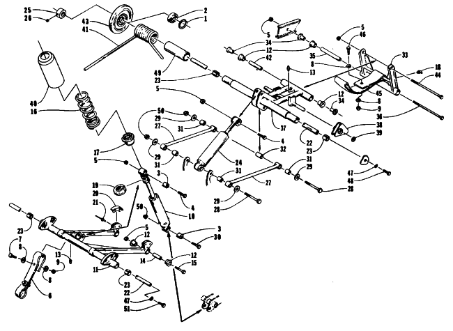 Parts Diagram for Arctic Cat 1994 PANTHER DELUXE SNOWMOBILE REAR SUSPENSION ARM ASSEMBLIES