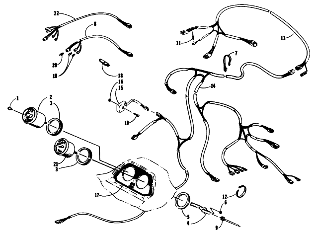 Parts Diagram for Arctic Cat 1994 JAG Z SNOWMOBILE INSTRUMENTS AND WIRING ASSEMBLIES