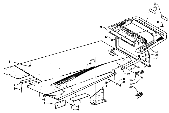 Parts Diagram for Arctic Cat 1994 JAG Z SNOWMOBILE TUNNEL AND REAR BUMPER